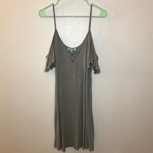 Grey Cross Strap Summer Dress